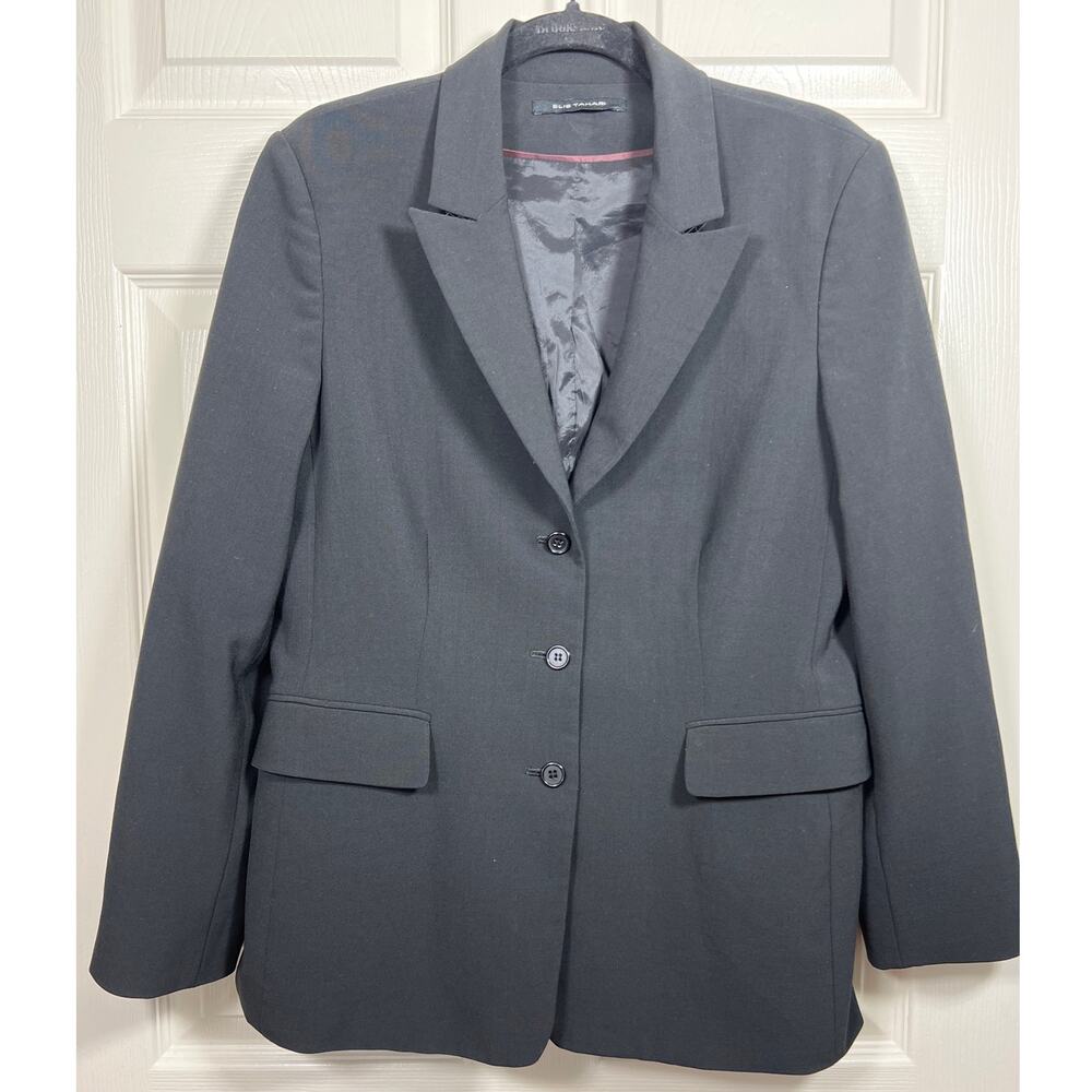 Elie Tahari Black 3 Button Blazer Stretch Career Business Women's 10 Corporate